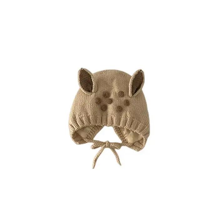 Bonnet enfant enfants bébé garçons filles chapeau automne hiver coton doublé cerf laçage