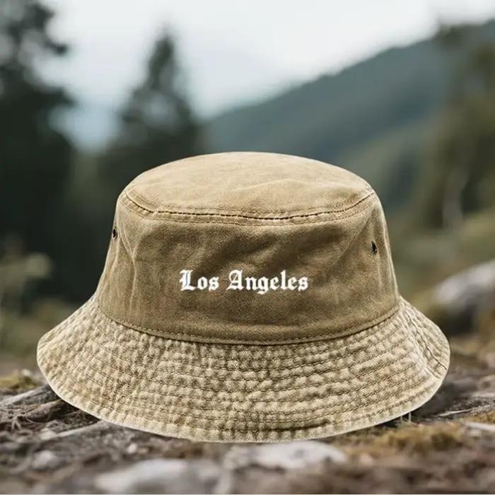 Chapeau de pêcheur tendance pour homme imprimé en 3D avec inscription Los Angeles