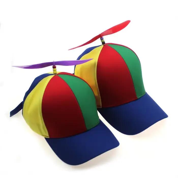 Casquette de baseball patchwork en bambou coloré motif libellule