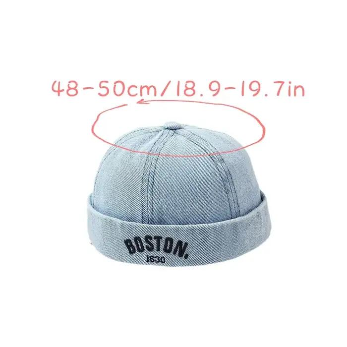 Chapeau sans bord en denim brodé de lettres vintage pour bébés garçons et filles, pare-soleil, casquette melon, printemps et été, occassions spéciales, bébés de 13 à 24 mois