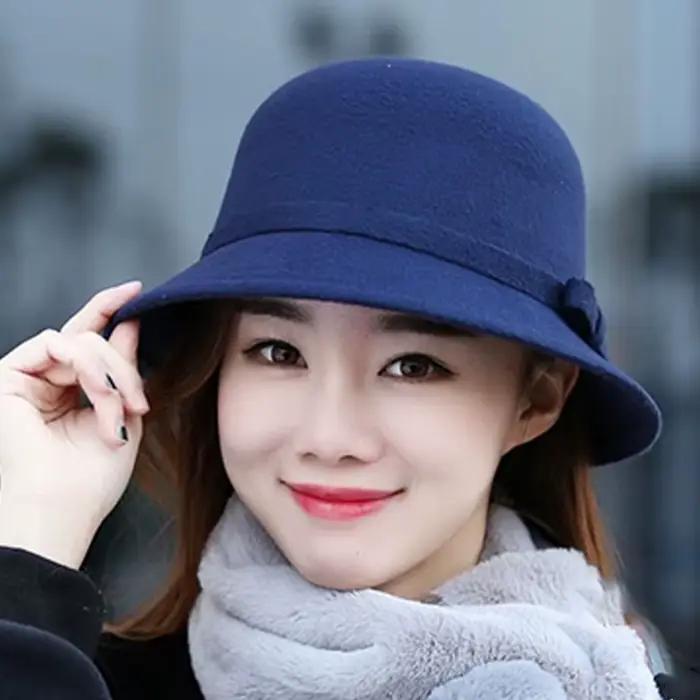 Chapeau Fedora Vintage en Feutre avec Nministériels d Papillon pour Femme