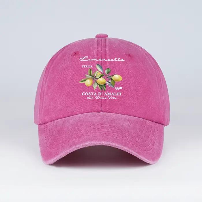 Casquette de baseball unisexe réglable imprimée citron « Limoncello Costa D'Amalfi »