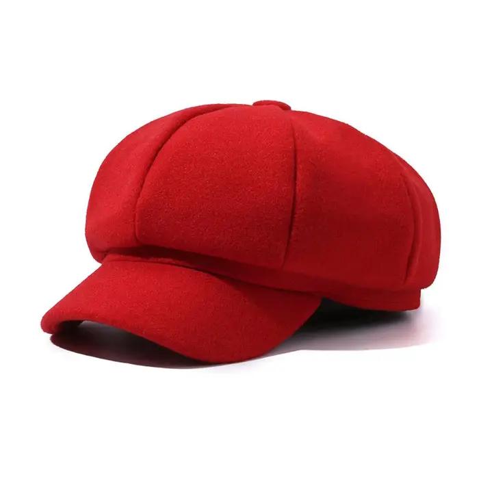 Chapeau octogonal féminin en fibre de polyester élégant pour femmes, idéal pour le printemps, l'automne et les voyages
