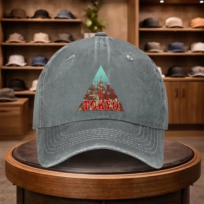 Une casquette de baseball pour homme avec l'image de la tour de Tokyo