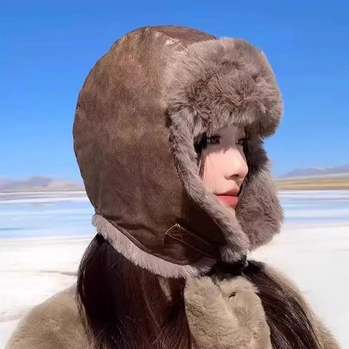 Bomber chapeau de haute qualité imperméable en cuir PU russe