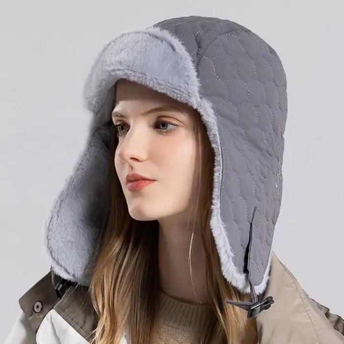 Chapeau russe doublure de fourrure douce trappeur casquette à rabat coupe-vent automne hiver chapeaux pour hommes
