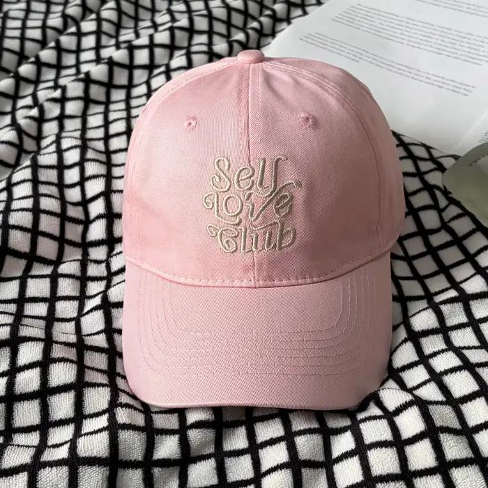 Casquette de baseball rose en coton doux pour femme