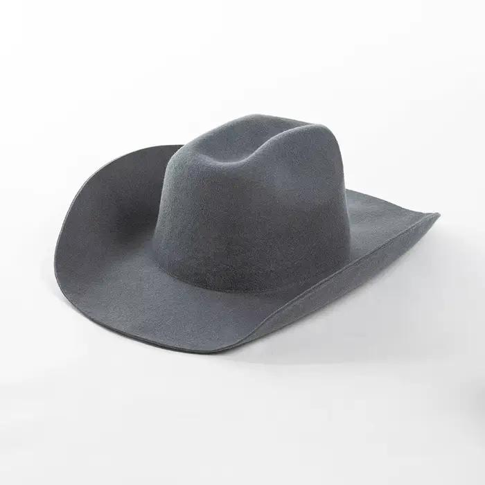 Chapeau en denim de feutre de laine à la mode et décontracté avec bords surélevés