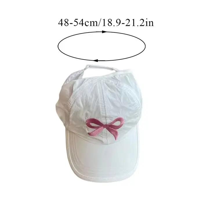 Casquette de baseball brodée avec un nœud Conception de queue vide Sangle réglable Chapeau de soleil