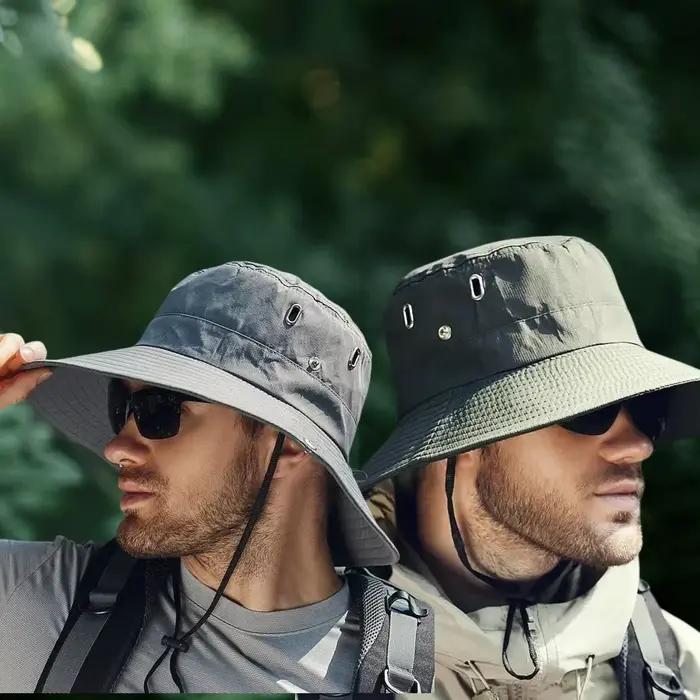 Chapeau de soleil à large bord pour homme GOT-TOG imperméable anti-UV polyester couleur multiple activités de plein air été randonnée escalade pêche occasions spéciales