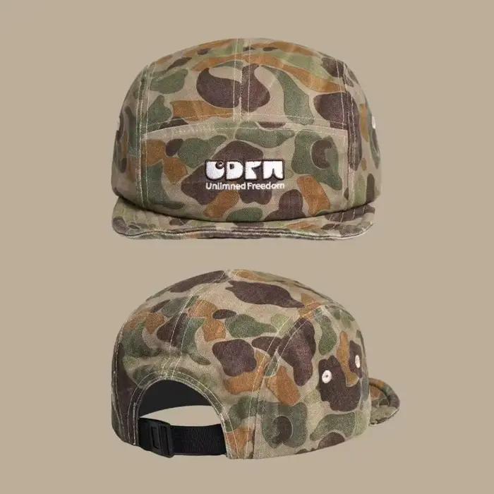 Casquette de baseball vintage camouflage 5 panneaux pour hommes et femmes