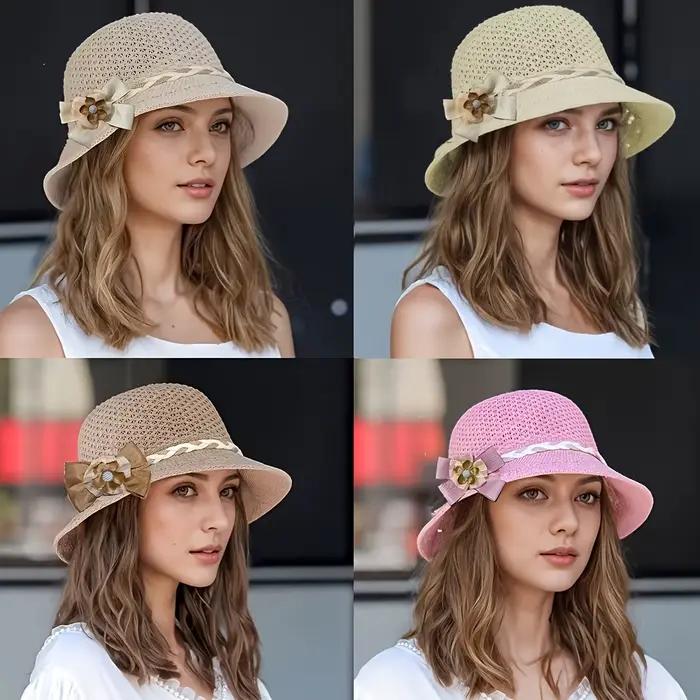 Un élégant chapeau de paille à motifs floraux pour femme