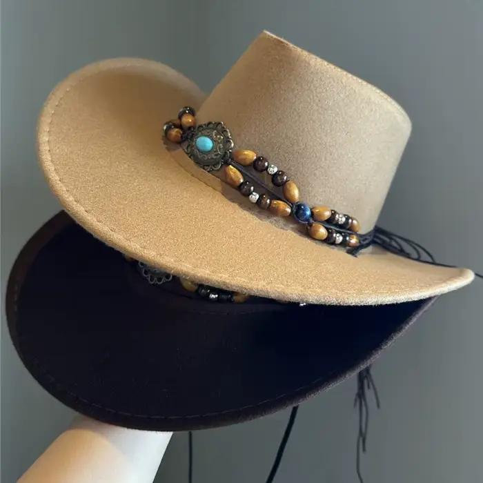 Chapeau Western Cirboy décoré rétro pour hommes et femmes