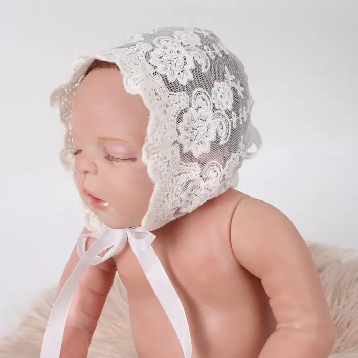 Bonnet en dentelle fleuri pour bébé fille et garçon accessoire de sécurité bébé 0-6 mois occasions spéciales et promenades estivales