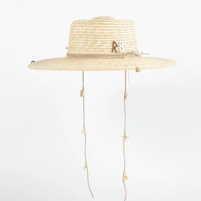Chapeau de soleil en paille à grand bord pour femmes