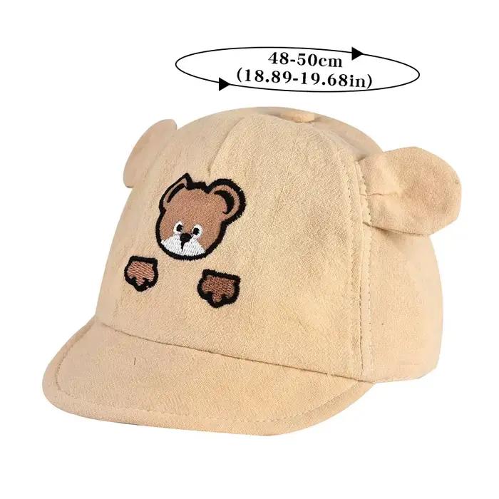 Casquette de baseball kawaii avec motif ours pour bébé unisexe printemps été automne bébé garçon fille ajustable et protecteur soleil occassions sorties en extérieur