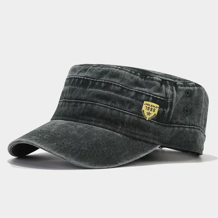 1 pièce Casquette plate rétro délavée réglable