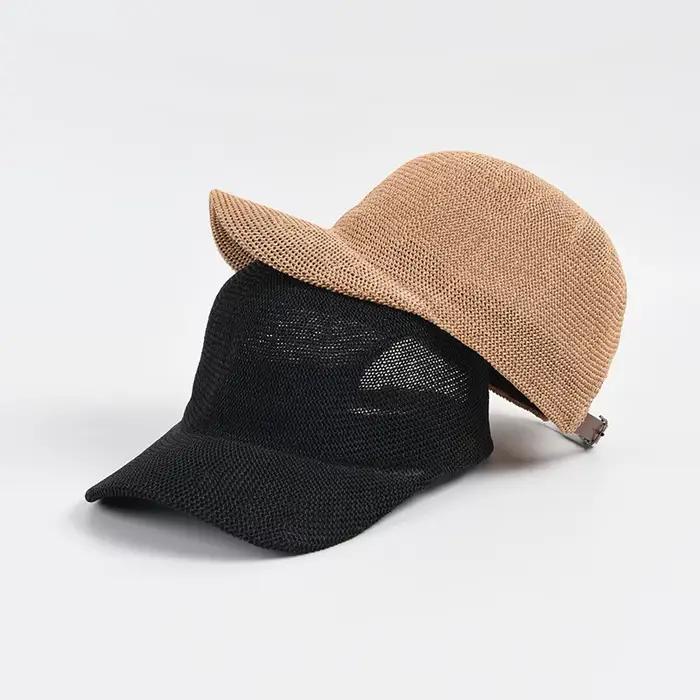 Casquette de baseball respirante en paille pour homme et femme