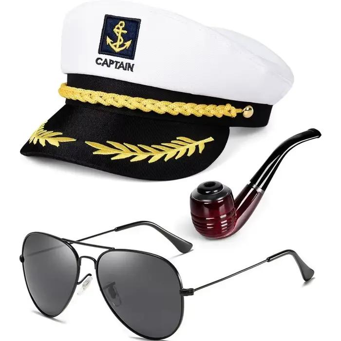 Chapeau de marin pour adultes – Accessoire de costume de capitaine pour hommes et femmes