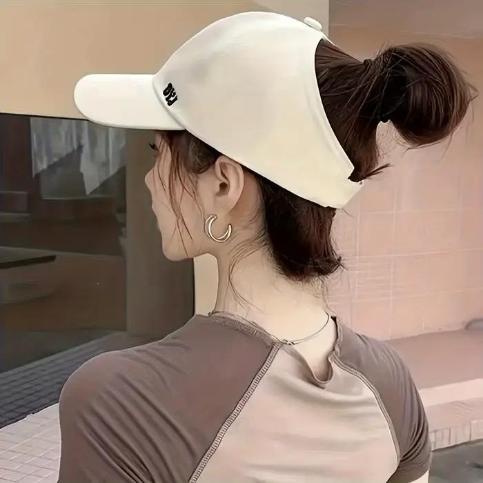 Casquette de baseball décontractée pour femme avec ouverture pour queue de cheval