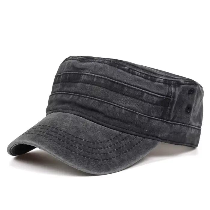 Casquette militaire vintage en coton délavé pour homme