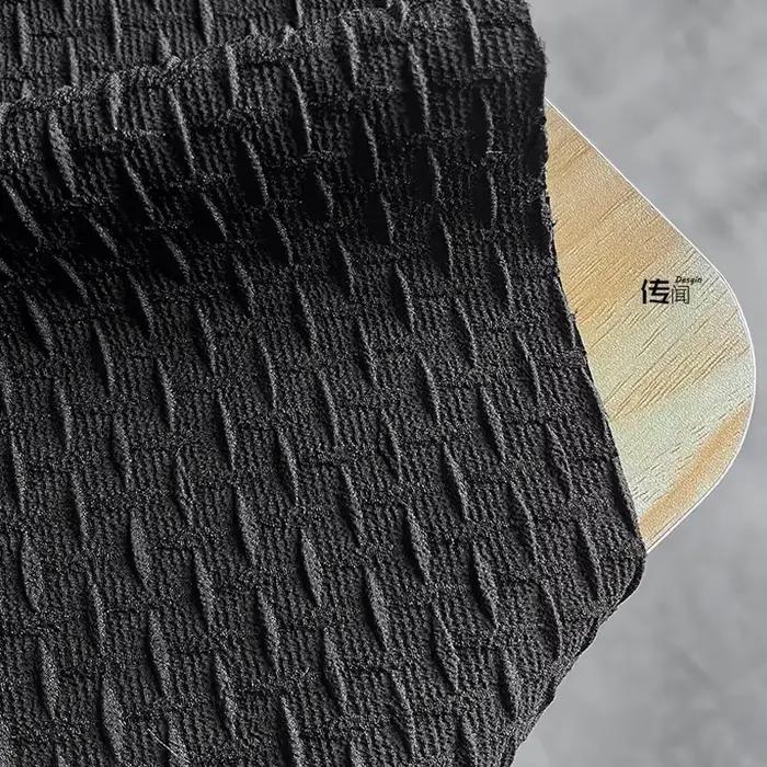 Tissu Jacquard noir à Texture plissée créative