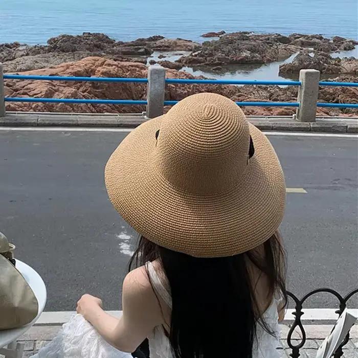 Chapeaux de paille longs et élégants pour femmes