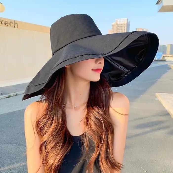 Chapeau de soleil à bord surdimensionné pour femmes