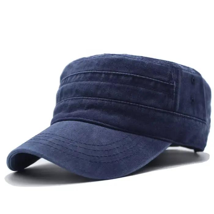Casquettes plates en coton délavé pour hommes