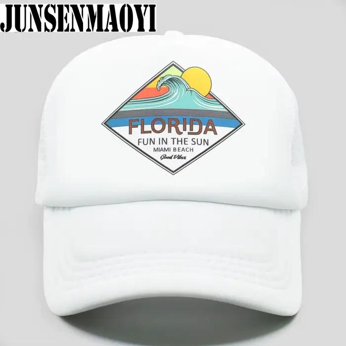 Nouvelle casquette de camionneur floride chapeau Miami bord de mer plage