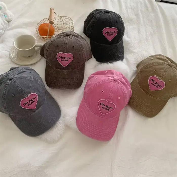 Casquette de Baseball Vintage en Coton Délavé pour Femme