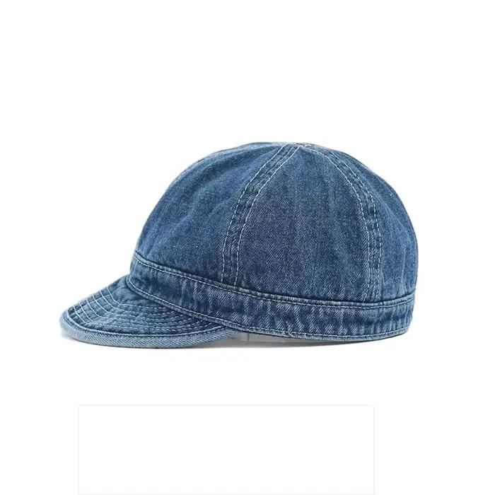 Casquette en denim à bord court protection solaire visière large style sportif pour hommes femmes extérieur décontracté sport printemps été automne