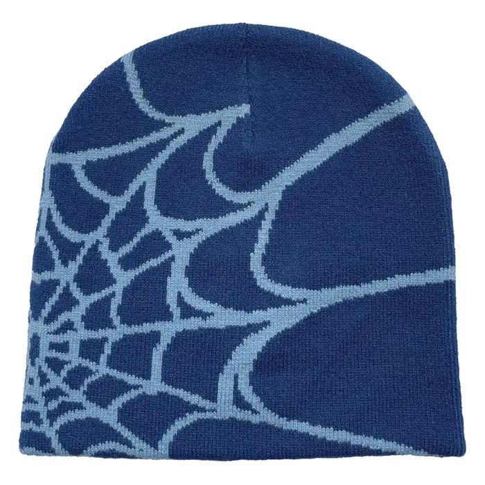 Chapeau en tricot imprimé toile d'araignée unisexe