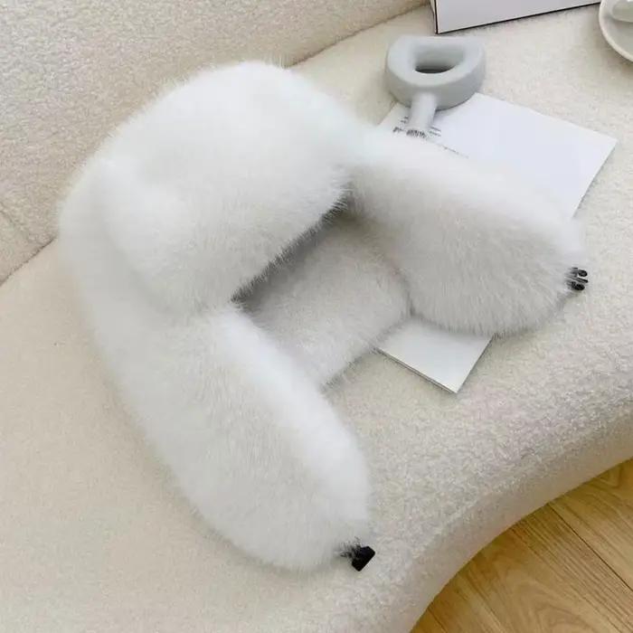Nouveau épaissir fausse fourrure Bomber chapeau hiver chaud Protection des oreilles russie Ushanka