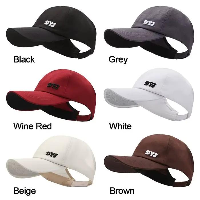 Casquette de baseball en coton avec trou pour queue de cheval