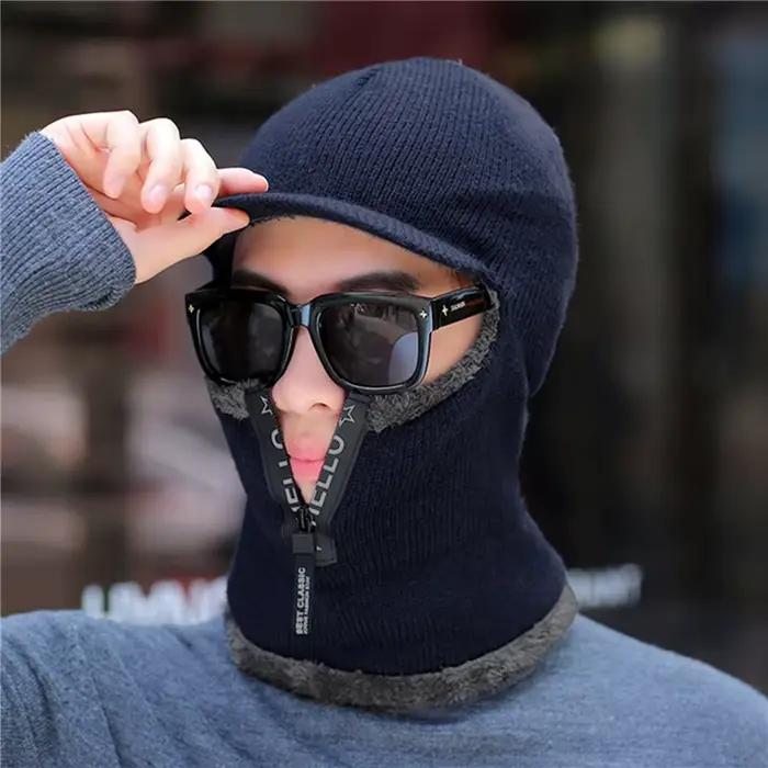 Chapeau de protection des oreilles en laine pour hommes
