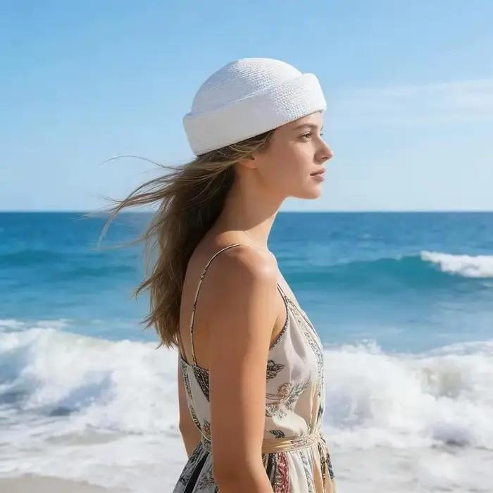 Béret Rétro en Paille pour Femme