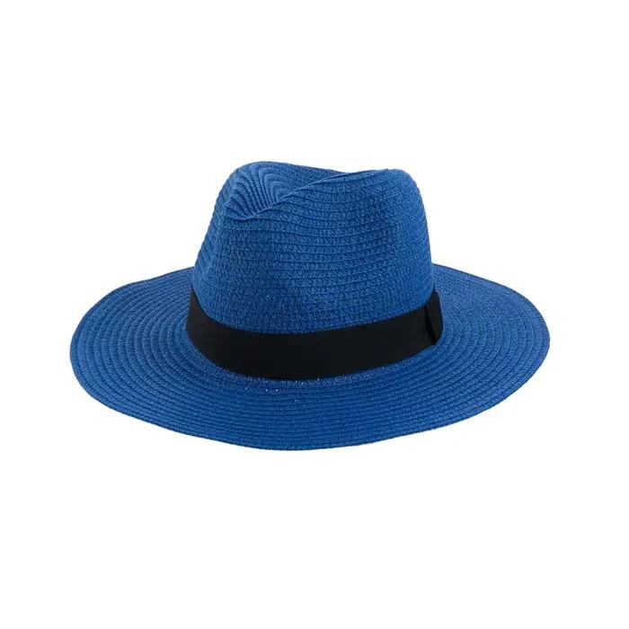 Chapeau de paille d'été unisexe élégant protection solaire tendance pour plage et activités de plein air multicolore