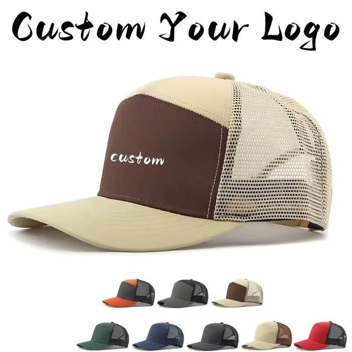 Logo personnalisé Richarson dur haut Snapback Casquette hommes plaine 7 panneaux maille camionneur chapeau femmes été