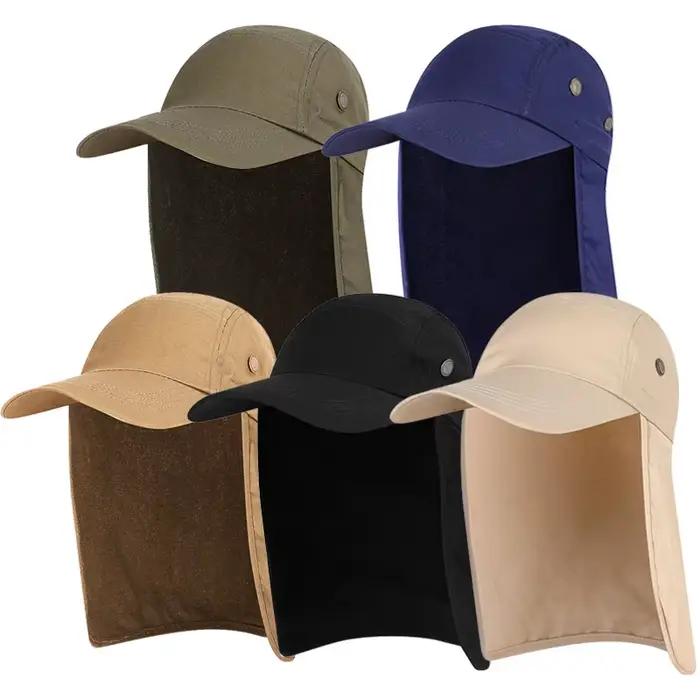 Chapeau de soleil à large bord avec rabat de cou pour protection UV, activités de plein air, randonnée et voyages en été