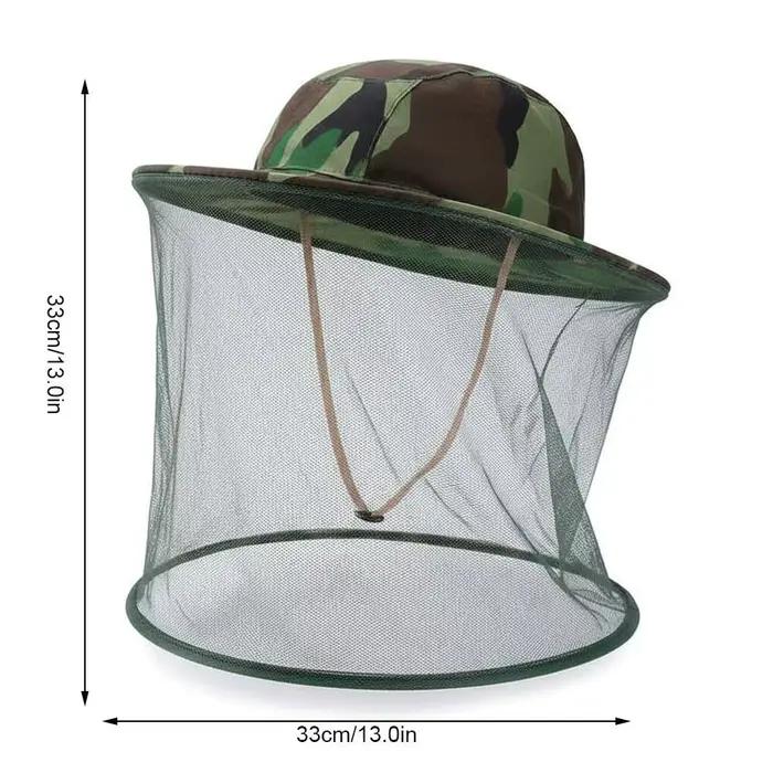 Chapeau de pêche camouflage pour homme avec moustiquaire anti-insectes et protection solaire pour activités de plein air