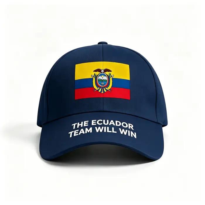 Casquette de baseball avec drapeau national de l'Équateur slogan de soutien pour les fans de football unisexe légère réglable pour les voyages