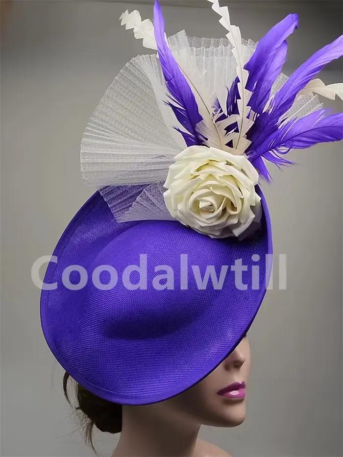 Élégant fleur Fascinator pilulier casquette de mariage femmes