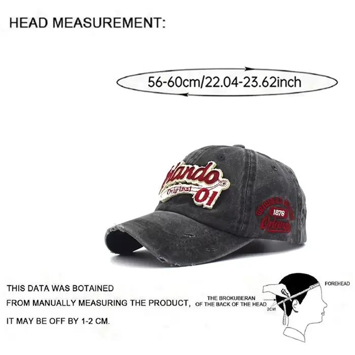 Nouvelle Casquette de Baseball Lavée 2026 Orlando 01 Brodé Hip Hop Skateboard Quotidien Décoration Protection Solaire Unisexe