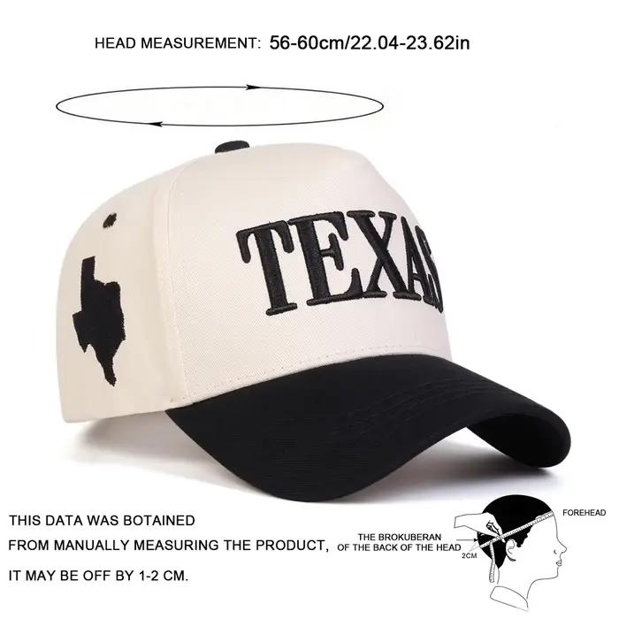 Casquettes de baseball unisexes avec broderie de lettres TEXAS