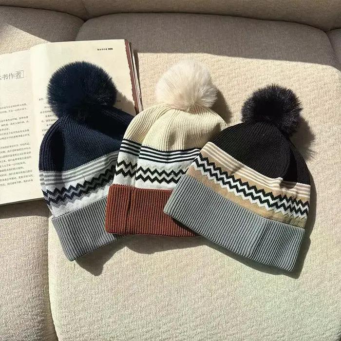 Nouveau Chapeau en laine tricoté pour femmes automne/hiver avec une grande circonférence de la tête un Style décontracté chaud et résistant au froid