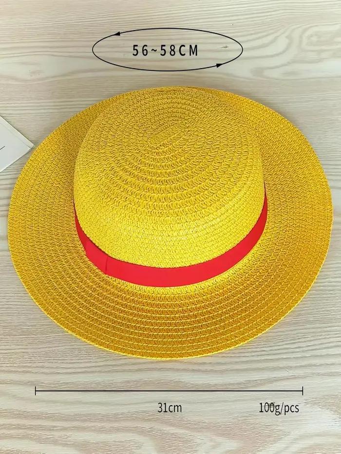 Chapeau de paille plat unisexe pour cosplay dessins animés japonais fantaisie confortable sortie convention manga