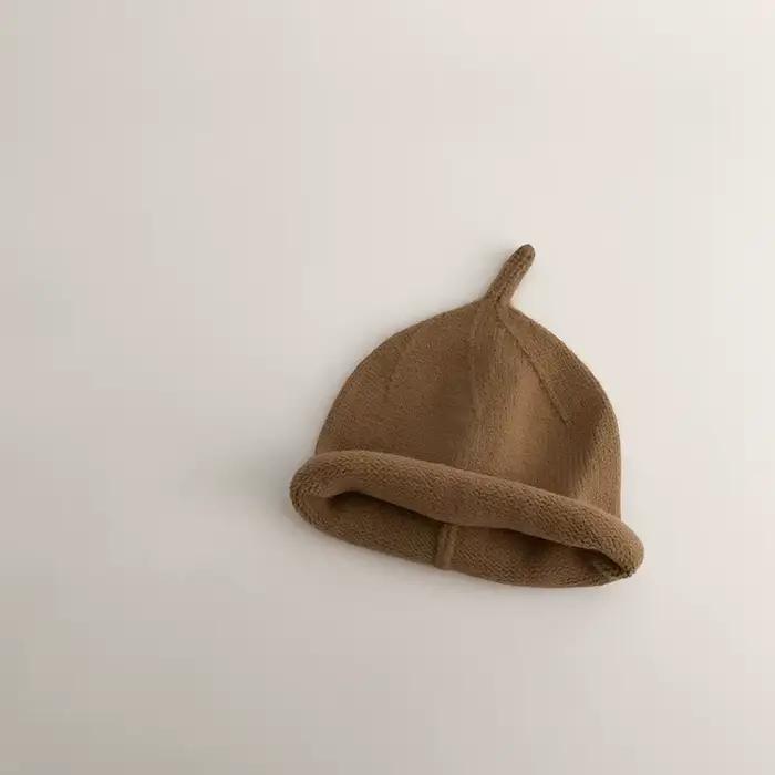 Mignon bébé tricoté pull casquette 3-24M enfants couleur unie laine chapeau garçons filles enfant en bas âge hiver