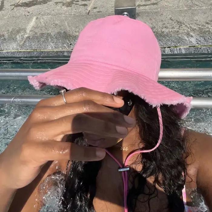 Chapeau seau pour femme avec cordon de serrage