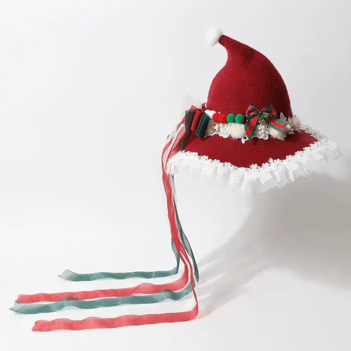 Ensemble de chapeaux de sorcière de noël Parent-enfant – Chapeau haut-de-forme gothique Lolita pour femmes et accessoire